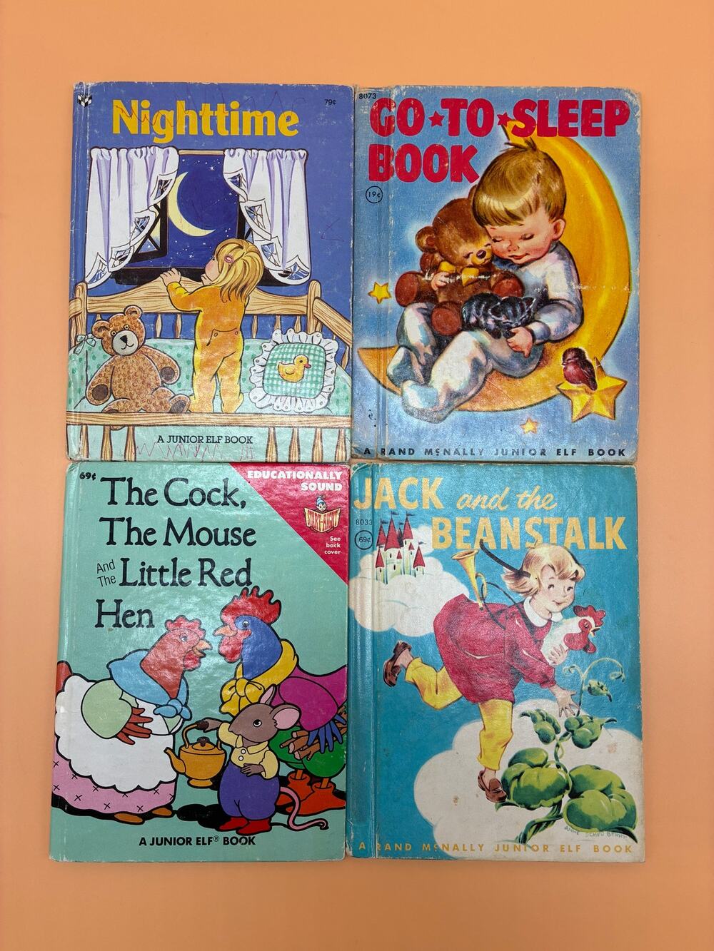 Rand McNally Junior Elf Book Lot of 4 - Vintage Children's Books - Nighttime